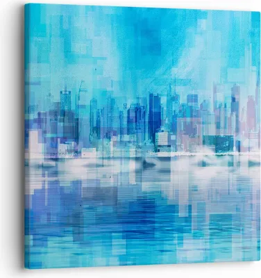 Produktbild von Bild auf Leinwand - Leinwandbild - Stadt Aussicht Wasser - 30x30cm - Wand Bild - Wanddeko - Leinwanddruck - Bilder - Kunstdruck - Wanddekoration - Leinwand bilder - Wandkunst - AC30x30-3488