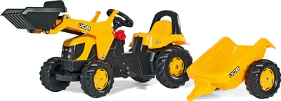 Produktbild von rolly toys Kid JCB Trettraktor mit Schaufellader und Anhänger, Maße: 161x47x55 cm; 02 383 7