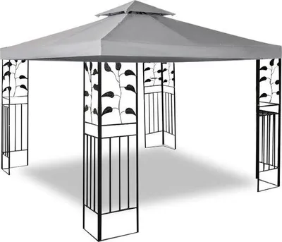 Obrázek produktu pro Voděodolná pergola, 3 x 3 m, odolná proti UV záření, černošedá, stanová střecha, zastřešení, střecha pergoly, párty stany, zastřešení, dvouvrstvá střecha