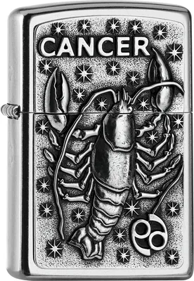 Immagine prodotto di Zippo accendino antivento segno zodiacale Cancro Cancer cromo inciso