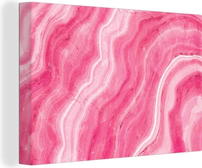 Produktbild von MuchoWow® - Leinwandbilder - Achat Geode - Rosa - Kristall - Geode, Wandbild, Wanddeko Bilder Wohnzimmer, 30x20 cm