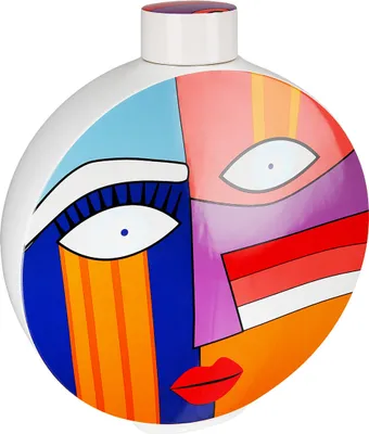 Produktbild von GILDE runde Deckelvase D.29cm Grafic Face , 32629