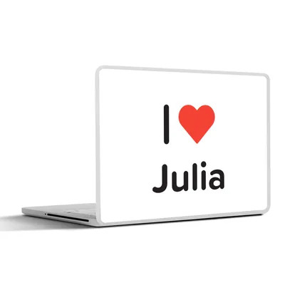 Produktbild von MuchoWow® Laptop Aufkleber Sticker Cover Ich liebe - Julia - Mädchen 32.5x23.5 cm - Sticker für Laptop - Selbstklebend