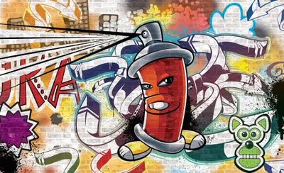 Produktbild von Fototapete Vlies 1395 VEXXL Graffiti rot 3-tlg. 312 x 219 cm