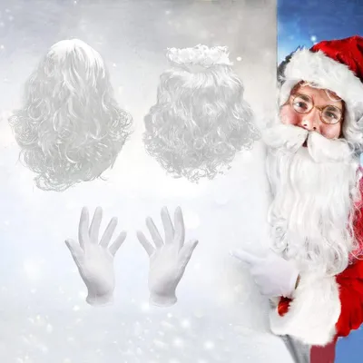 Productafbeelding van Kerstman Baard en Pruik Set voor Feestelijke Kostuums
