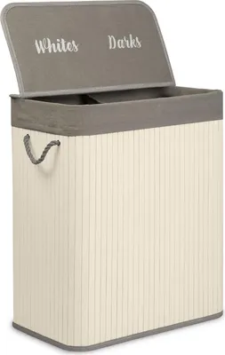 Produktbild von Wäschekorb aus Bambus mit Deckel, 100 l, Massido