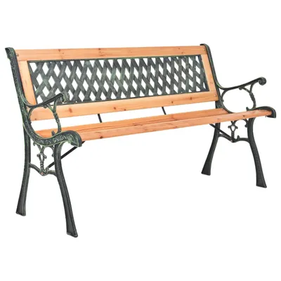 Produktbild von Möbel Gartenbank 116 cm Gusseisen und Massivholz Tanne - Gartenbänke 319571