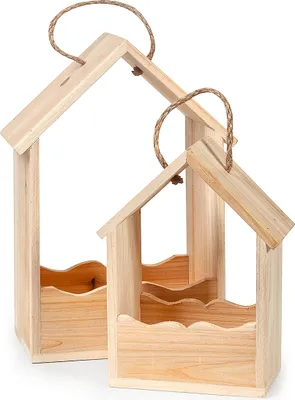 Produktbild von VBS Pflanzkasten-Blumenampel, 2er-Set, Fichtenholz