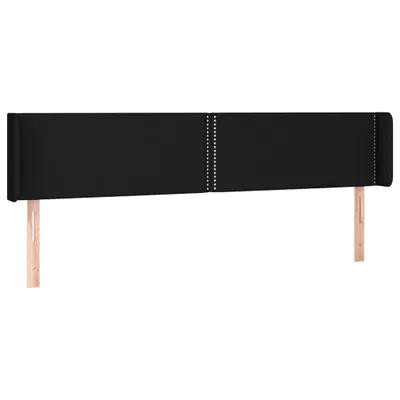 Produktbild von vidaXL Kopfteil mit Ohren Schwarz 203x16x78/88 cm Stoff