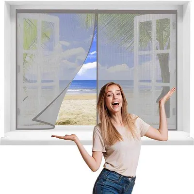 Obrázek produktu pro Síť proti hmyzu – Magnetické venkovní dveře – 80 x 140 cm – Rychlé zavírání – Šedá