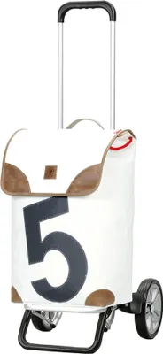 Produktbild von Andersen SHOPPER MANUFAKTUR Einkaufstrolley Alu Star Shopper 360° 40L Lee 5 weiß mehrfarbig 111cm