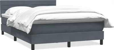 Productafbeelding van vidaXL Boxspringbed met matras, donkergrijs, 160x210 cm, fluweel