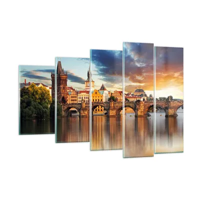 Produktbild von Bilder auf glas - Prag brücke geschichte fluss - 150x100cm - Glasbilder - Wandbilder - Kunstdruck - zum Aufhängen bereit - Wanddekoration aus Glas - Glas Bilder - Wandbild auf Glas - GEG150x100-2819
