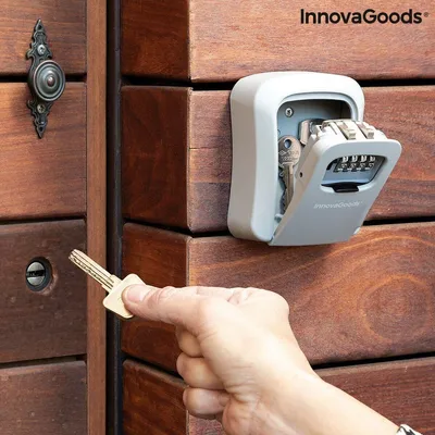 Produktbild von InnovaGoods - LorK Schlüsseltresor, vielseitig einsetzbar im Außenbereich, Schutz vor Verlust und Diebstahl, 10x5,3x12,5 cm, grau, Standard