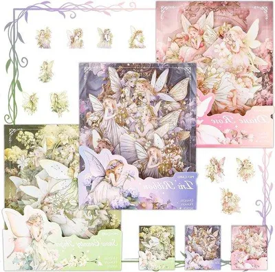 Obrázek produktu pro Sada 90 kusů vintage samolepek s květinovým motivem pro scrapbooking pro dívky