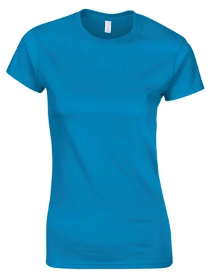 Productafbeelding van Gildan dames T-shirt met korte mouwen, model Soft Style, artikelnummer FK395 (maat 2XL), kleur: Saphir Antik