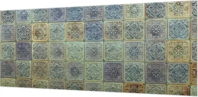 Produktbild von Wandtapete - Dekorative Tapete für Wohnzimmer- Tapetenfolie für Wanddekoration - 208x146 cm - Geometrische Fliesen