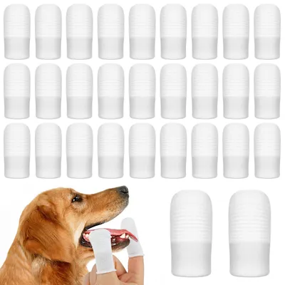Produktbild von 40 Stück Fingerzahnbürsten, wiederverwendbare Zahnbürsten für Haustiere