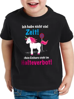 Produktbild von style3 Keine Zeit Einhorn im Halteverbot Kinder T-Shirt Mein Unicorn steht Parken Spruch
