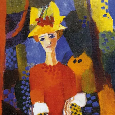 Obrázek produktu pro August Macke Art Print Obraz - Žena v parku, 1914 (40 x 40 cm)