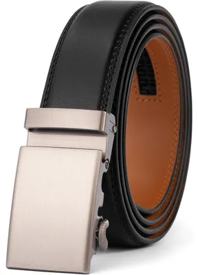 Produktbild von Automatik Ledergürtel Herren ohne Löcher 35mm breit, Größe 120cm, Schwarz