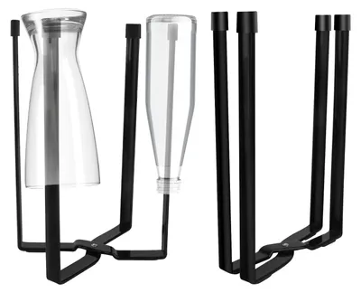 Image de Supporte-gouttes pour bouteilles, pliable - Pour 4 bouteilles - Noir