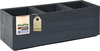 Produktbild von MePla - Kübel KARO-30 Holzoptik 90x30x30 anthrazit