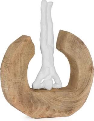 Immagine prodotto di Scultura Moritz I Yoga Headstand I Sirsasana I 17 x 5 x 22 cm I Decorazione in legno I Scultura Decorazione I Moderna I Soggiorno I Legno I Scultura in legno