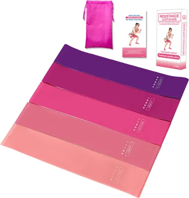 Produktbild von Fitnessbänder 5er set, Resistance Loop Bands, Gymnastikband Therapiebänder