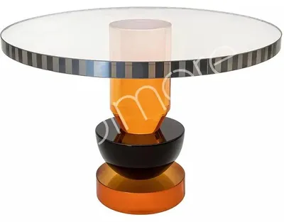 Produktbild von Dekoteller on stand Orange/Schwarz crystal Glas 22x22x12