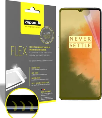 Produktbild von 2x Schutzfolie für OnePlus 7T Folie, 100% Displayabdeckung, dipos Flex