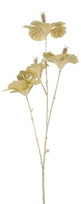 Image de Countryfield Fleur artificielle Hibiscus Décoration Champagne Or 84cm