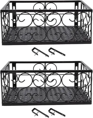 Produktbild von Metallische Blumenhalter - Hochwertige Blumenständer - Pflanzen Präsentieren - Hohe Stabilität - 30x20x12 cm - Schwarz