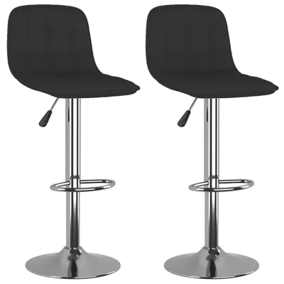 Image de vidaXL Tabouret de bar 2 pcs. noir tissu