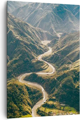 Produktbild von Bild auf Leinwand - Leinwandbild - Einteilig - Berge Weg Wald - 70x100cm - Wand Bild - Wanddeko - Wandbilder - Leinwanddruck - Kunstdruck - Wanddekoration - Leinwand bilder - Wandbild - PA70x100-4700