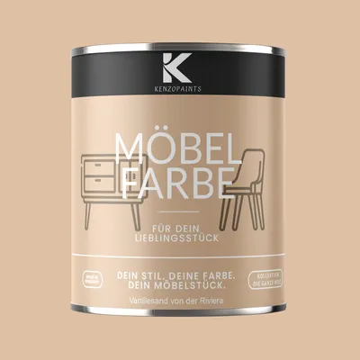 Produktbild von Kenzopaints 750ml Möbelfarbe Möbellack - Vanillesand von der Riviera