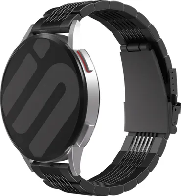 Produktbild von Strap-it Smartwatch-Armband 22 mm – s Edelstahl-Gliederarmband (schwarz)