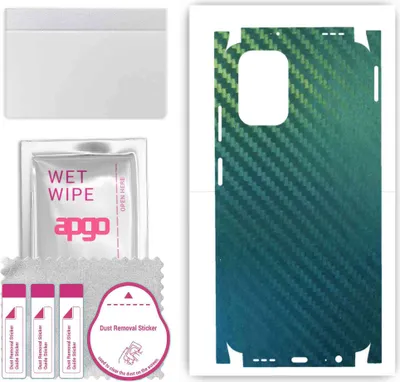 Produktbild von apgo Rückseite + Seiten Schutzfolie, Skin, kompatibel mit Xiaomi Poco M5s, Hinten Displayschutzfolie aus Vinylfolie, kratzfest, einfache Montage - Kohlenstoff-Chamäleon CAKA1