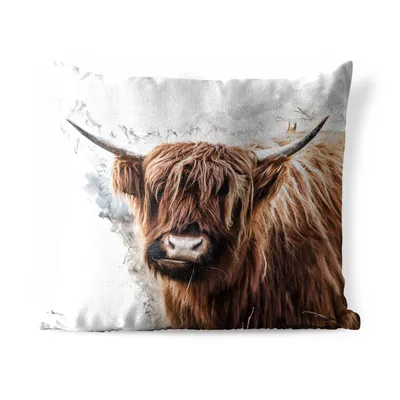 Obrázek produktu pro MuchoWow® Vnější polštář - Skotský horal - Skotská kráva -45x45 cm- Odolnost proti povětrnostním vlivům - polštář do obývacího pokoje