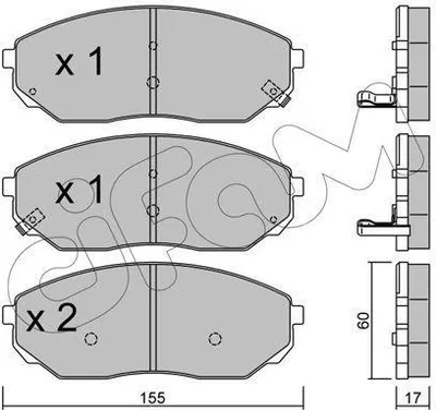 Produktbild von CIFAM Bremsbeläge Satz Vorne Bremsklötze für KIA SORENTO I (JC) 822-515-0