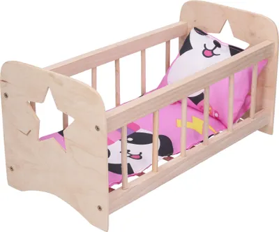 Produktbild von Puppenbett aus Holz 30 x 15 cm