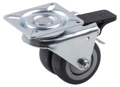 Produktbild von Metafranc Doppelrollen Ø 50 mm 4 Stück 60 x 60 mm Platte TPR-Räder Kugellager