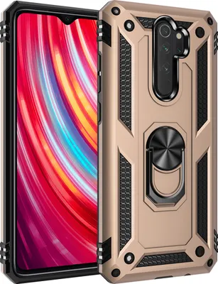 Produktbild von LaimTop Redmi Note 8 Pro Hülle, Hybrid Robuste Rüstung Drehbarer Ring Halter Ständer Dual Layer Hard PC + TPU Stoßfest Schutzhülle für Xiaomi Redmi Note 8 Pro Gold