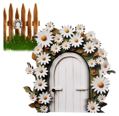 Produktbild von Miniaturtür für Feen und Elfen, Hofskulptur für den Garten