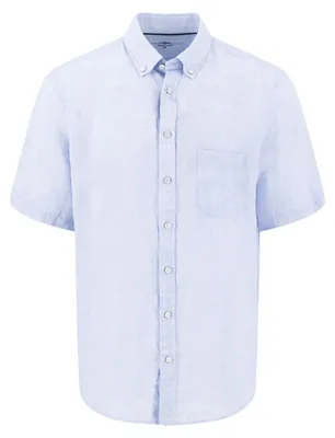 Produktbild von FYNCH-HATTON Herren Leinenhemd Kurzarm Hellblau Casual Fit