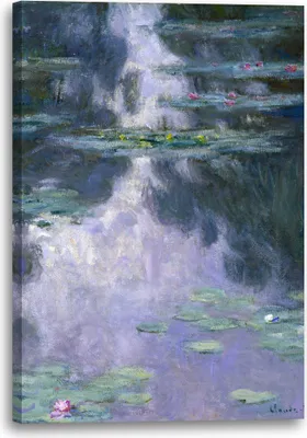 Produktbild von Leinwandbild (70x100cm): Claude Monet - Seerosen, echter Holz-Keilrahmen inkl. Aufhänger, handgefertigt in Deutschland