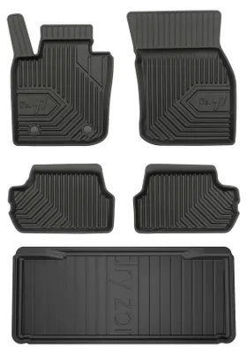 Productafbeelding van Rubberen automatten + kofferbakmat voor MINI Cooper III vanaf 2014 (hatchback) – 5-delig, zwart, op maat – Wielganizator