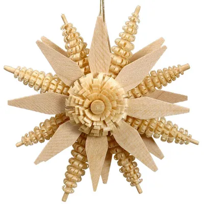 Produktbild von Christbaumschmuck mit Ringelbäumchen & Kieferblätter Natur Ø 7cm NEU