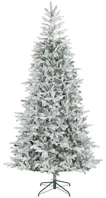 Produktbild von 210 cm hoher, schneebedeckter Weihnachtsbaum mit realistischen Zweigen und faltbarem Metallfu?