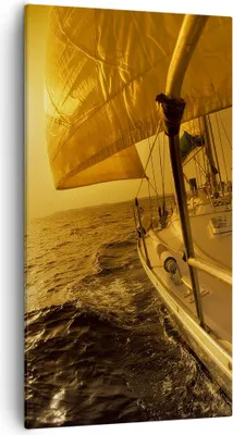 Produktbild von Bild auf Leinwand - Leinwandbild - Ozean Segelboot Yacht - 55x100cm - Wand Bild - Wanddeko - Leinwanddruck - Bilder - Kunstdruck - Wanddekoration - Leinwand bilder - Wandkunst - PA55x100-0322